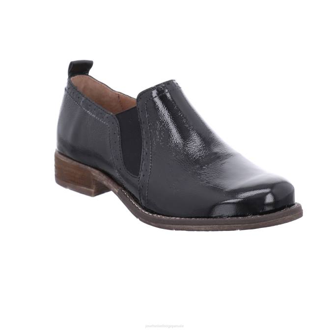 femmes Josef Seibel terre de sienne 91 chaussures à enfiler vernis noir J4DB178