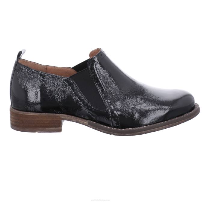 femmes Josef Seibel terre de sienne 91 chaussures à enfiler vernis noir J4DB178