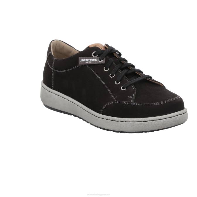 Hommes Josef Seibel David 03 chaussures de gym nubuck noir J4DB301